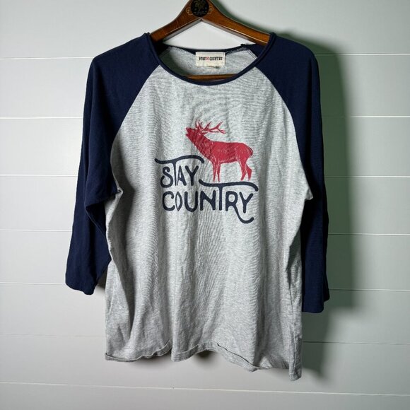 Stay Country T-shirt, 3/4 Sleeves, Universal sizes- Men's M, Women's XL - Picture 1 of 5